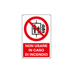 Cartello divieto non usare in caso di incendio EN ISO 7010