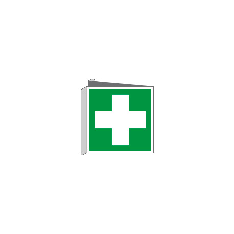 Cartello bifacciale solo simbolo pronto soccorso EN ISO 7010