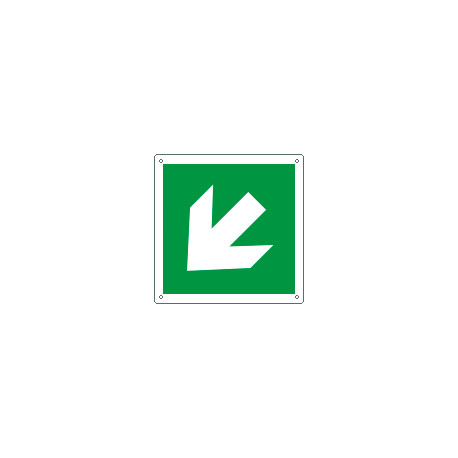 Cartello emergenza freccia diagonale solo simbolo EN ISO 7010