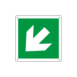 Cartello emergenza freccia diagonale solo simbolo EN ISO 7010