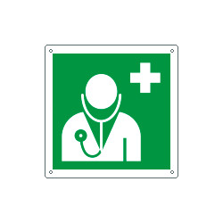 Cartello emergenza dottore solo simbolo EN ISO 7010