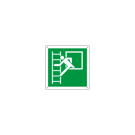 Cartello emergenza finestra con scala solo simbolo EN ISO 7010