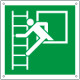 Cartello emergenza finestra con scala solo simbolo EN ISO 7010