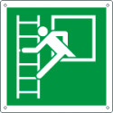 Cartello emergenza finestra con scala solo simbolo EN ISO 7010