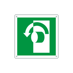 Etichetta emergenza girare la maniglia sn solo simbolo EN ISO 7010