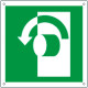 Cartello emergenza girare la maniglia a sn solo simbolo EN ISO 7010