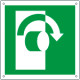 Cartello emergenza girare la maniglia a ds solo simbolo EN ISO 7010
