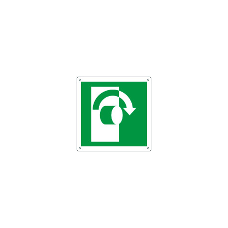Etichetta emergenza girare la maniglia a ds solo simbolo EN ISO 7010