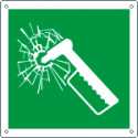 Cartello emergenza martelletto di emergenza solo simbolo EN ISO 7010