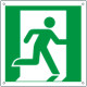 Cartello emergenza uscita di emergenza a ds solo simbolo EN ISO 7010