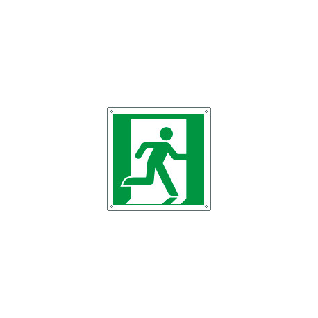 Cartello emergenza uscita di emergenza a ds solo simbolo EN ISO 7010