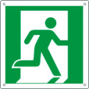 Cartello emergenza uscita di emergenza a ds solo simbolo EN ISO 7010