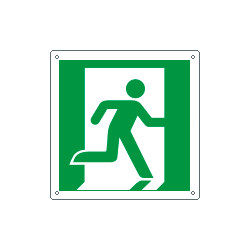 Cartello emergenza uscita di emergenza a ds solo simbolo EN ISO 7010