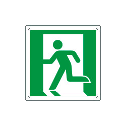 Cartello emergenza uscita di emergenza a sn solo simbolo EN ISO 7010