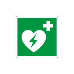 Cartello defibrillatore di emergenza solo simbolo EN ISO 7010