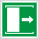 Cartello emergenza porta scorrevole apertura destra EN ISO 7010 E034