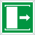 Cartello emergenza porta scorrevole apertura destra EN ISO 7010 E034
