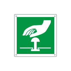 Etichetta emergenza pulsante di emergenza solo simbolo EN ISO 7010