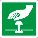 Cartello solo simbolo pulsante emergenza EN ISO 7010