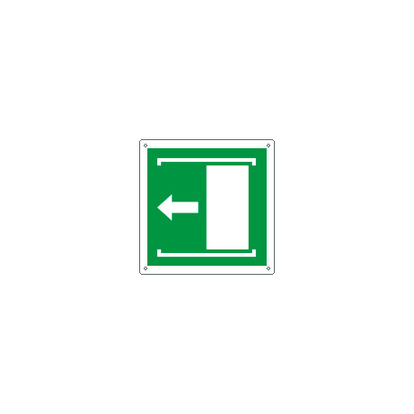 Cartello emergenza porta scorrevole apertura sinistra EN ISO 7010 E033