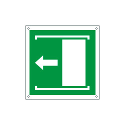 Etichetta ad. emergenza porta scorrevole apertura sinistra EN ISO 7010
