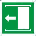 Cartello emergenza porta scorrevole apertura sinistra EN ISO 7010 E033