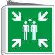 Cartello bifacciale solo simbolo punto di raccolta EN ISO 7010