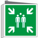 Cartello bifacciale PUNTO DI RACCOLTA EN ISO 7010