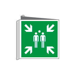 Cartello bifacciale solo simbolo punto di raccolta EN ISO 7010