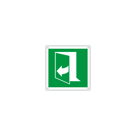 Cartello sicurezza tirare verso sinistra per aprire EN ISO 7010 E057