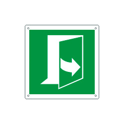 Cartello sicurezza tirare verso destra per aprire EN ISO 7010 E058
