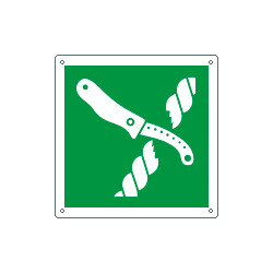 Cartello sicurezza coltello per zattera di salvataggio EN ISO 7010