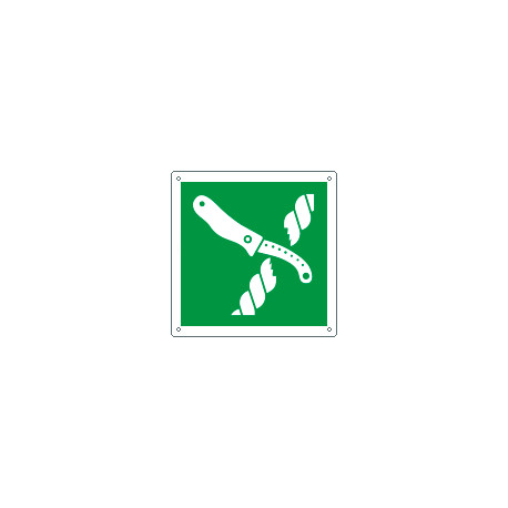 Cartello sicurezza coltello per zattera di salvataggio EN ISO 7010