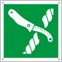 Cartello sicurezza coltello per zattera di salvataggio EN ISO 7010