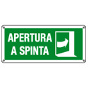 Etichetta apertura a spinta freccia a destra