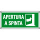 Etichetta apertura a spinta freccia a destra