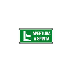 Etichetta apertura a spinta freccia a sinistra