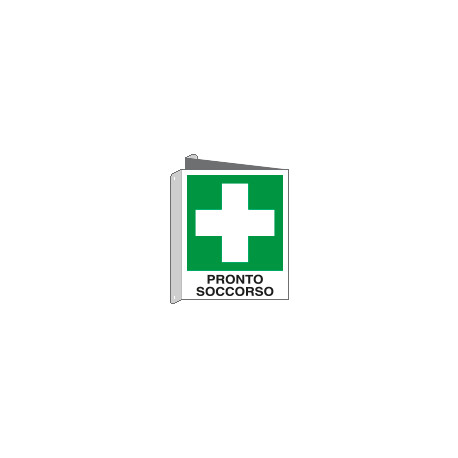 Cartello bifacciale emergenza pronto soccorso EN ISO 7010