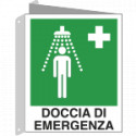 Cartello bifacciale doccia di emergenza EN ISO 7010