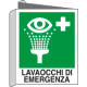 Cartello lavaocchi di emergenza UNI ISO 7010 E011 bifacciale