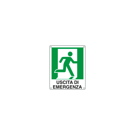 Cartello uscita di emergenza destra simbolo+testo EN ISO 7010