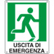Etichetta uscita di emergenza destra simbolo+testo EN ISO 7010