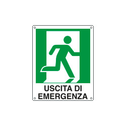 Etichetta uscita di emergenza destra simbolo+testo EN ISO 7010