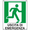 Cartello uscita di emergenza destra simbolo+testo EN ISO 7010