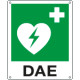 Cartello defibrillatore di emergenza simbolo piu' testo EN ISO 7010