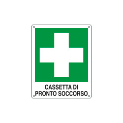 Cartello emergenza cassetta pronto soccorso simbolo+testo EN ISO 7010