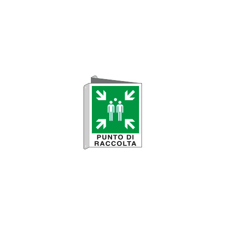 Cartello bifacciale PUNTO DI RACCOLTA EN ISO 7010