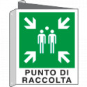 Cartello bifacciale PUNTO DI RACCOLTA EN ISO 7010