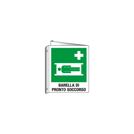 Cartello bifacciale barella pronto soccorso EN ISO 7010