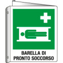 Cartello bifacciale barella pronto soccorso EN ISO 7010